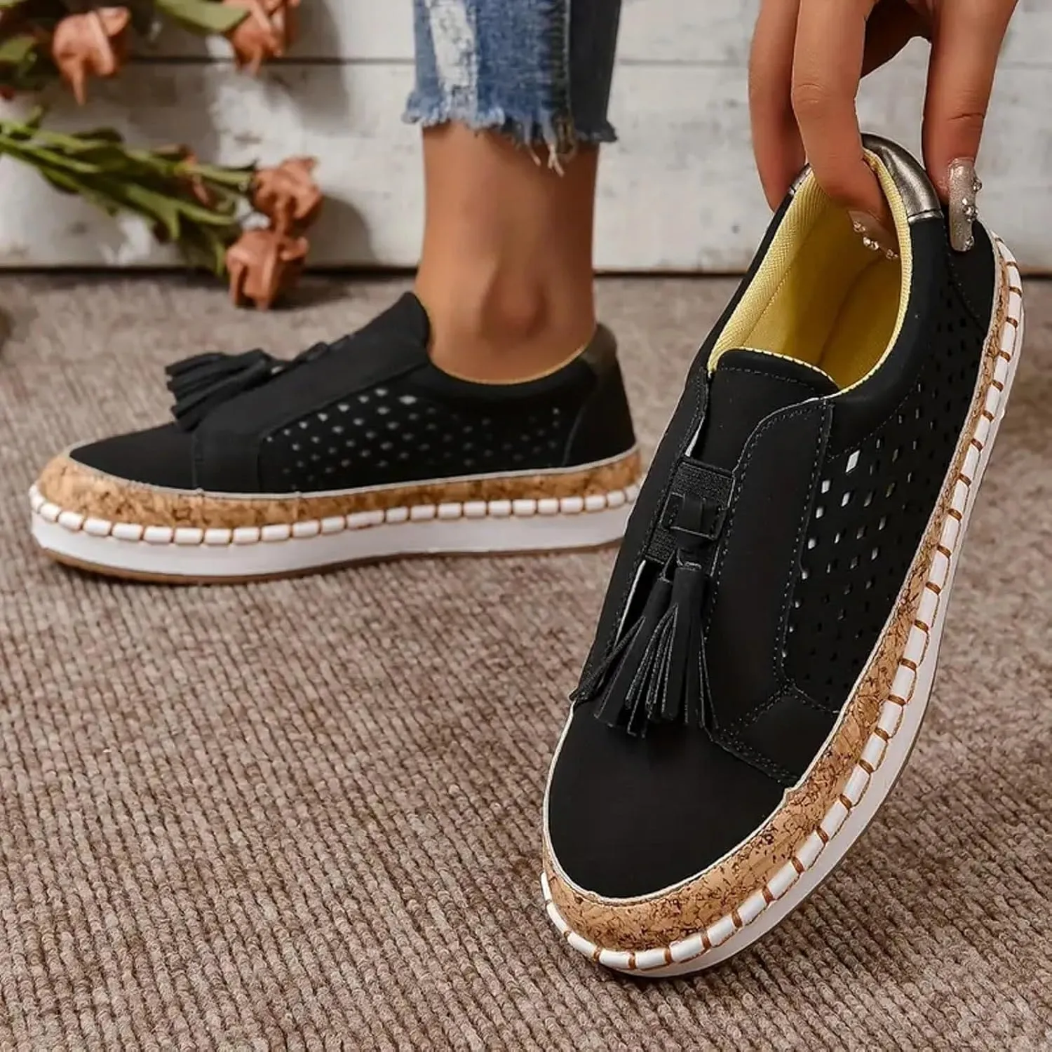 Cathalem Loafers for Women 2024 Libiyi Sneakers Dotmalls Shoes Ultra-Comfy Breathable Sneakers Comfy Orthotic Sneakers