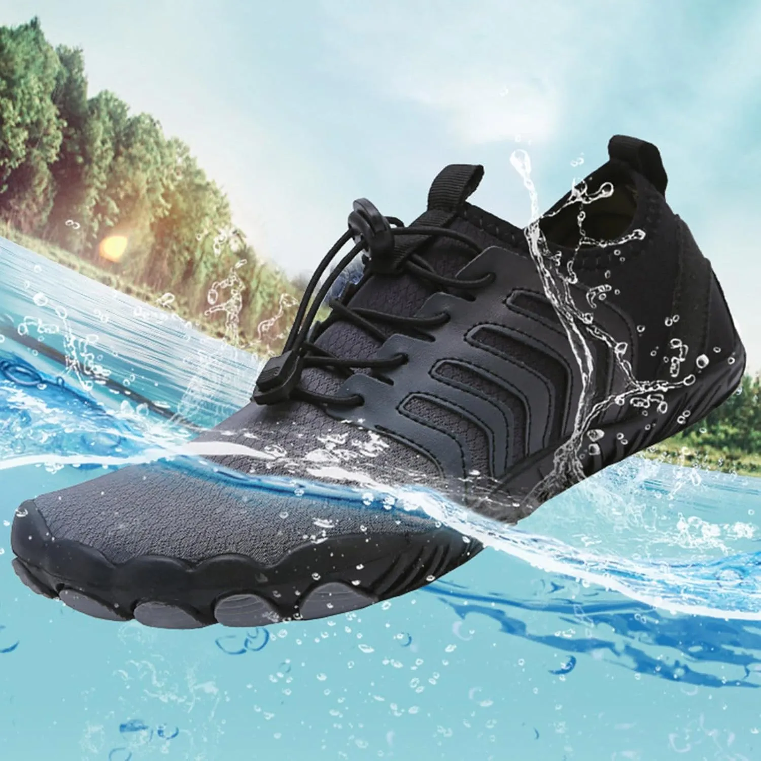 Mens Breathable Water Shoes Quick-Dry Pool River Sea Sock Shoes Beach Sports Swim Shoe for Boating Fishing Diving