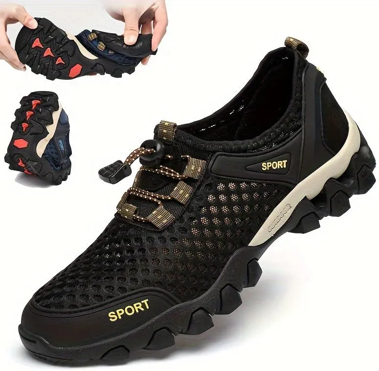Men's Summer Sandals for Outdoor Sports Hiking Shoes Breathable Hollow Shoes for Water Activities